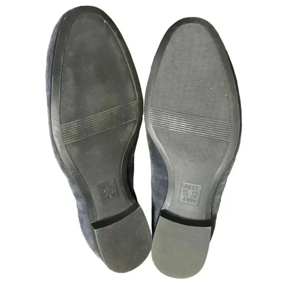 Naturalizer Juliette Navy Blue Suede Leather Loafer Size 10 1/2